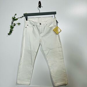 7 For All Mankind White Skinny Crop & Roll Jeans NWT!